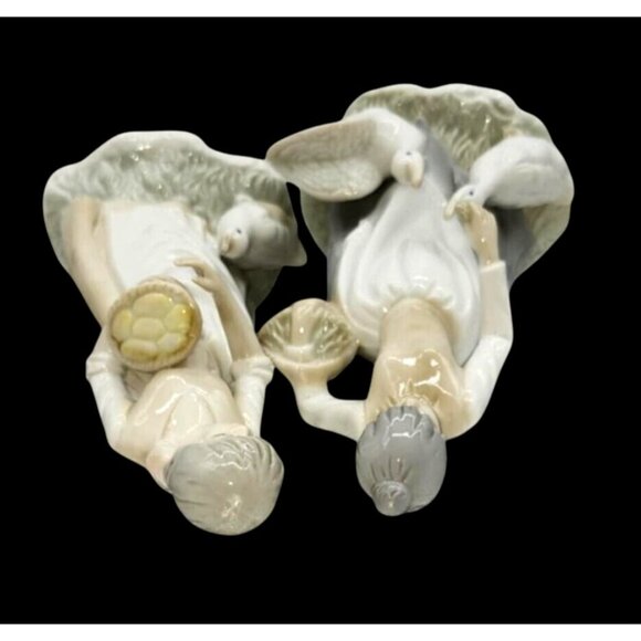 Vtg Ceramic Women Ducks Hand-Painted Farmhouse Decor Collectibles Goose Geese - Picture 7 of 10